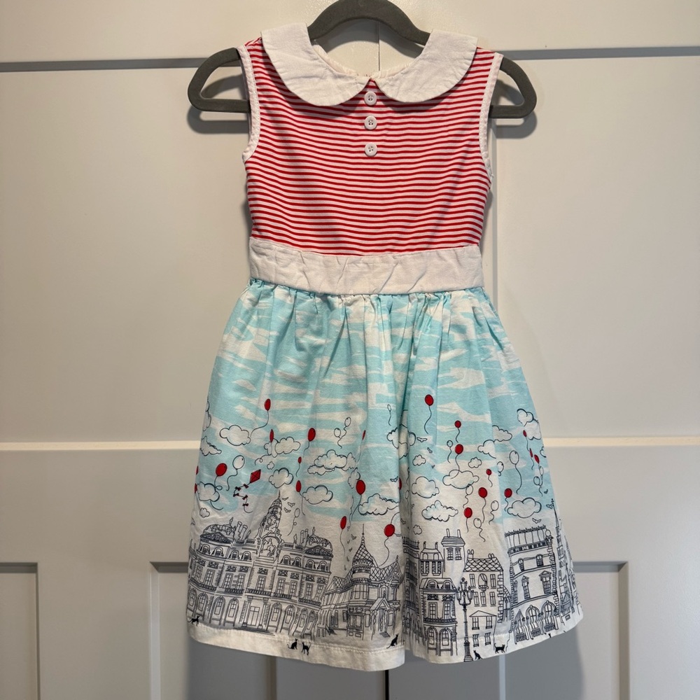 Catimini Striped Red and Blue Kids Dress Size 5